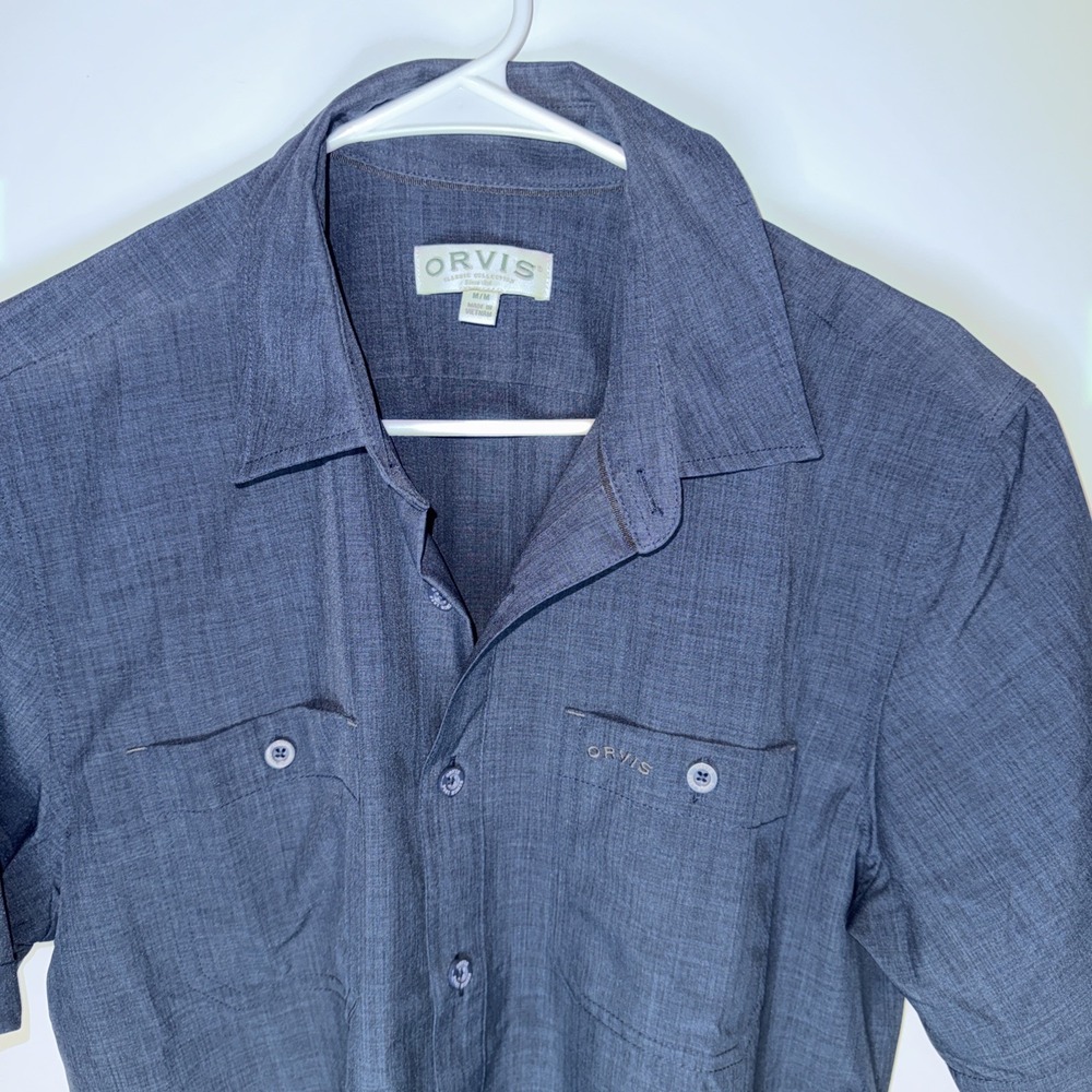 NWOT Orvis, Navy Blue Short Sleeve Button-Up, Medium